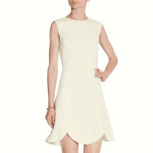 Antonio Berardi | Off White Wool Blend Crepe Pleated Mini Dress